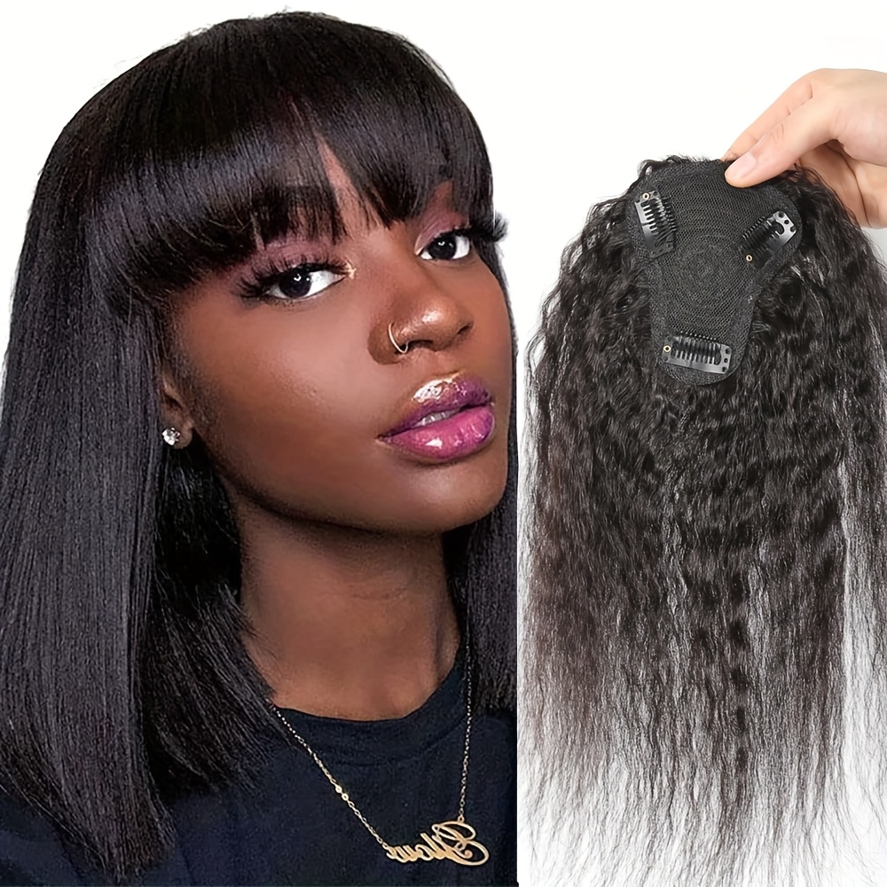 Hair Bundles - Capelli lisci crespi con frangia Pezzo