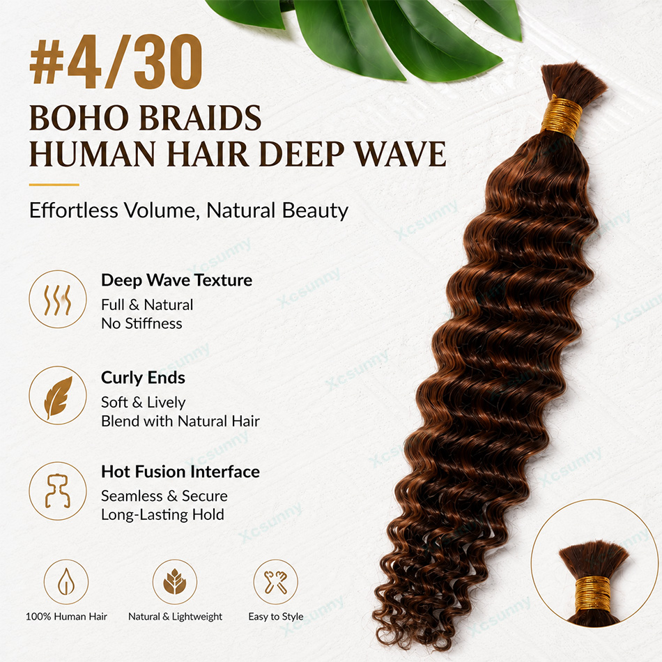 Colore # Extension per capelli - Water Wave Bulk Human Hair For Braiding recensione e prezzo
